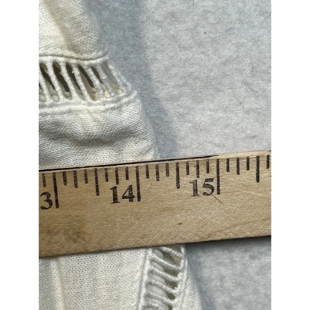Abercrombie & Fitch White Linen Blend Ladder Stitch Maxi Dress Small